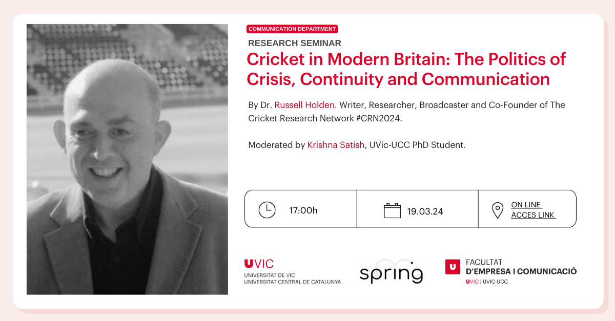 Crickett in Modern Britain. The Politics of Crisis, Continuity and Communication
